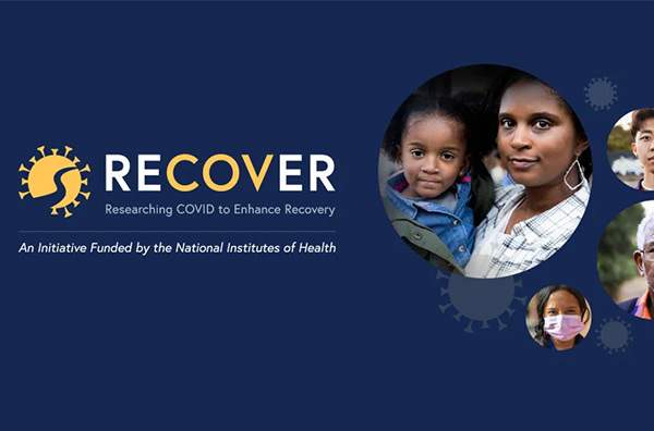 Recover project logo next to circled photos of diverse patients